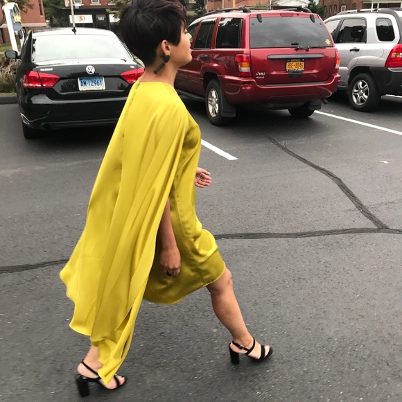 ASOS Cape Sleeve Satin Dress - Picture 2 of 2